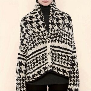 Free people 'Girls Will Be Boys Shawl Collar Geometric Cardigan Sweater Oversize